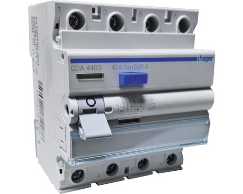 Hager Fi-Schutzschalter CDA440D 4-polig 40//0,03 Ampere